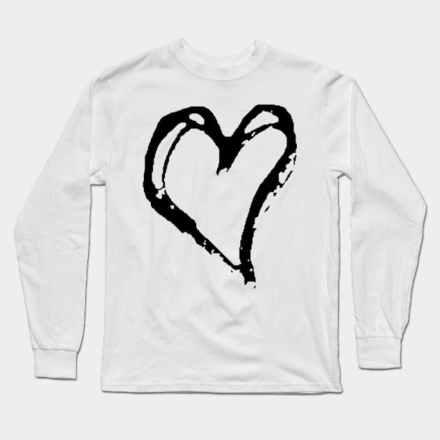 Dark and Gritty Heart Long Sleeve T-Shirt by MacSquiddles